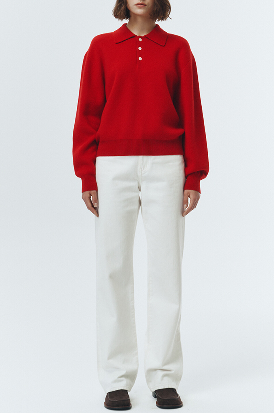 DUNST Cotton straight leg jeans Women EGGSHELL 3