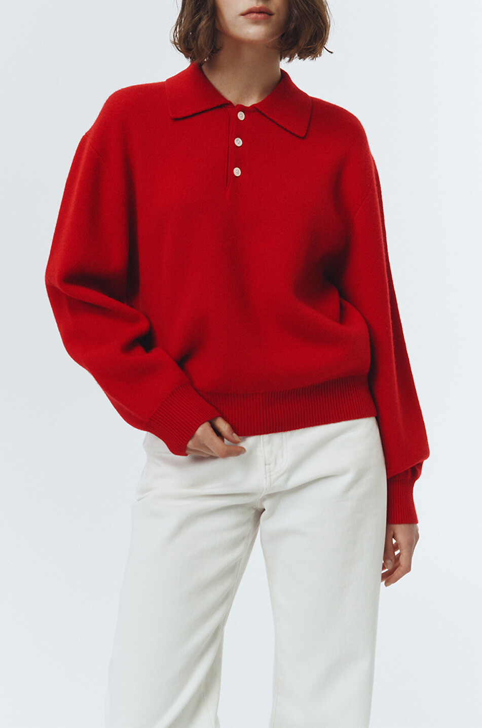 DUNST Cotton straight leg jeans Women EGGSHELL 4