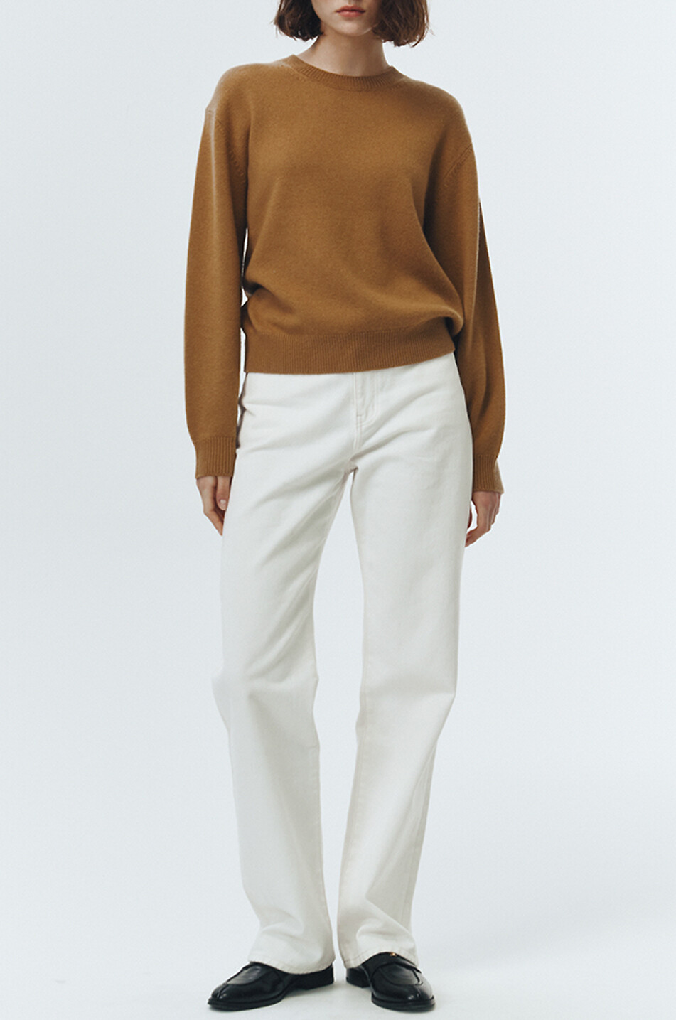 DUNST Cotton straight leg jeans Women EGGSHELL 5