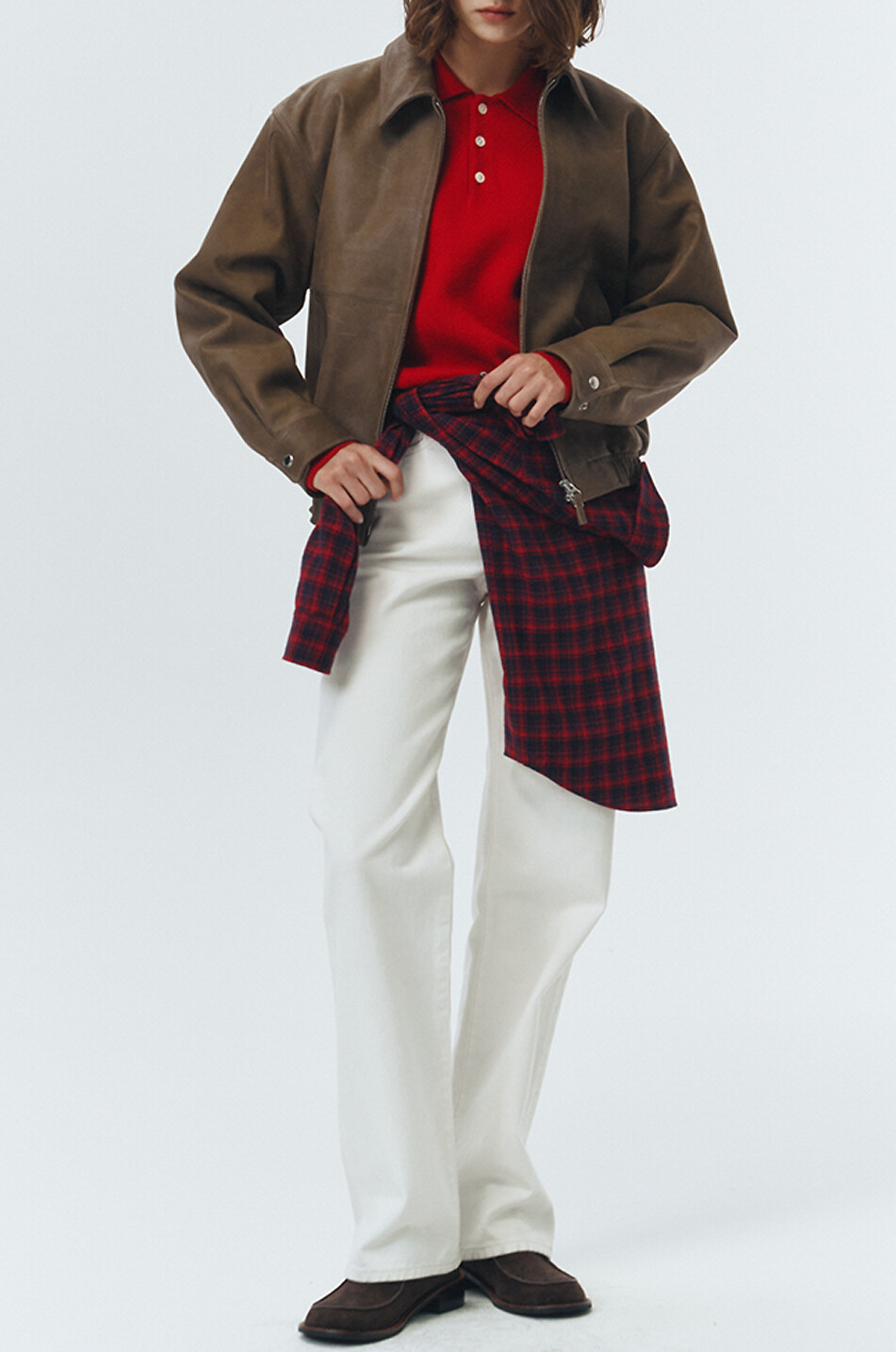 DUNST Cotton straight leg jeans Women EGGSHELL 6