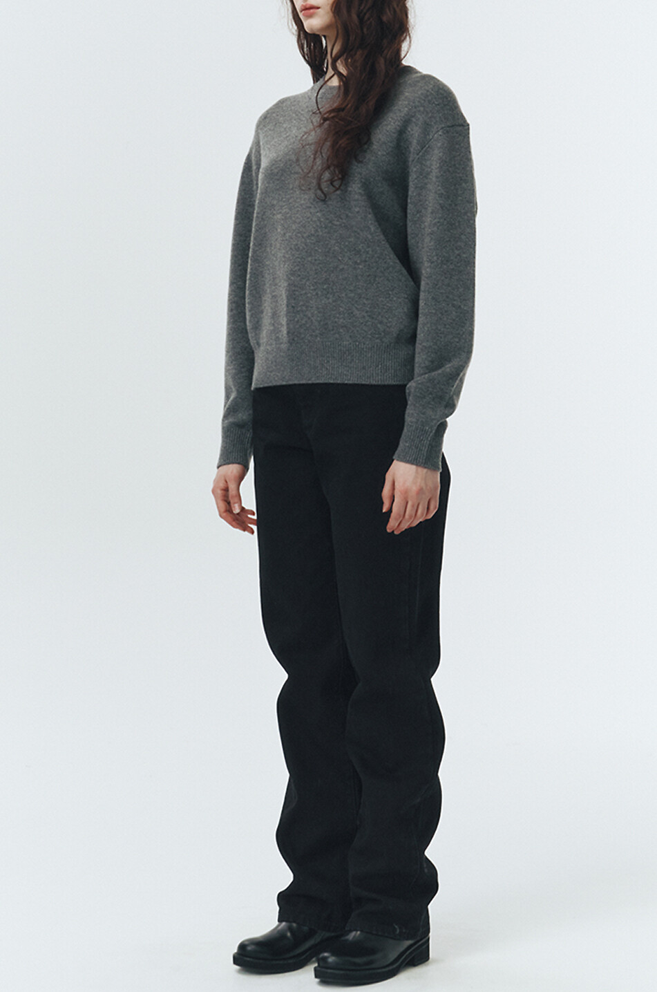 DUNST Cotton straight leg jeans Women BLACK 4
