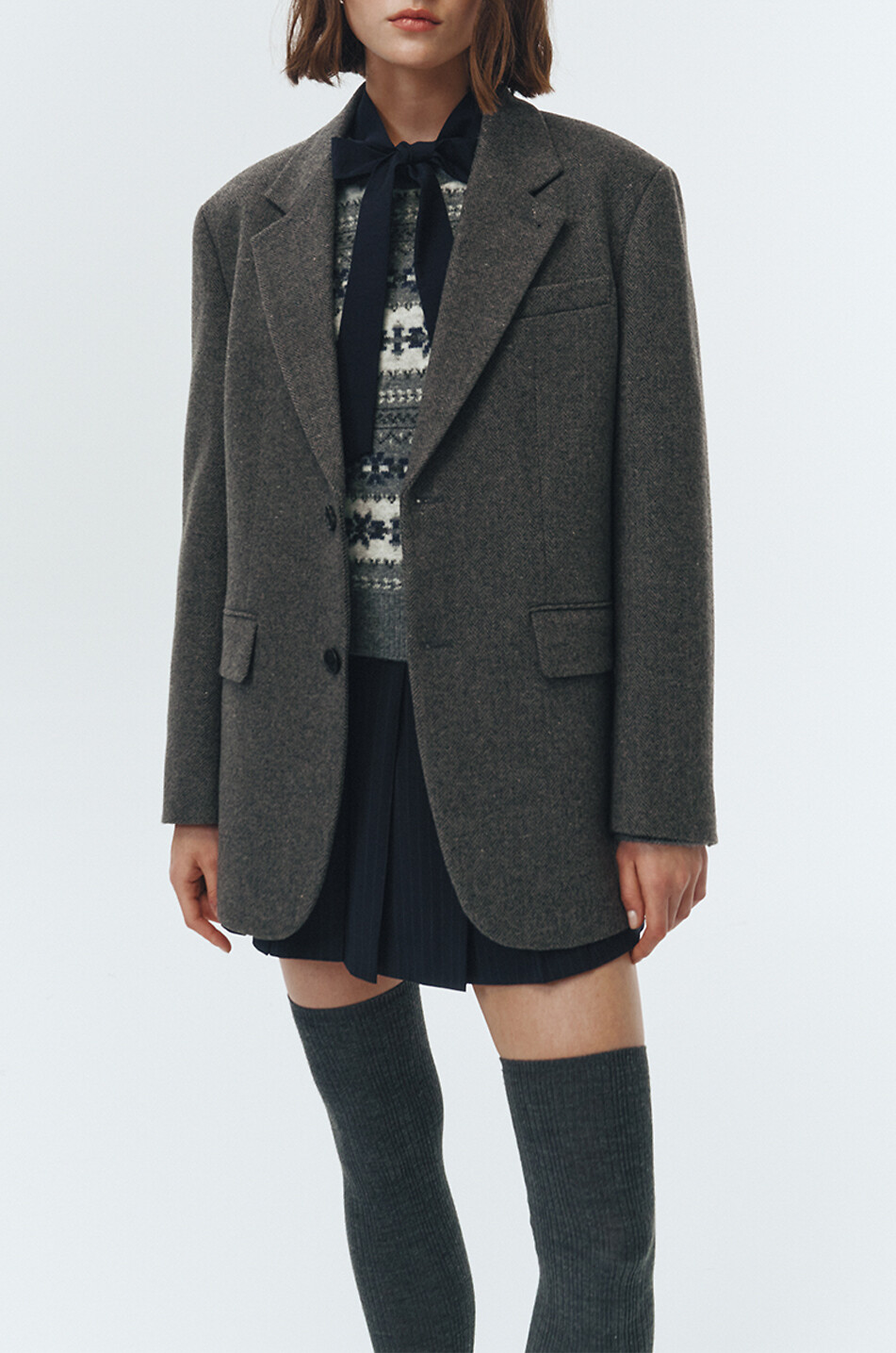 DUNST Wool blazer Women DARK GREY 4