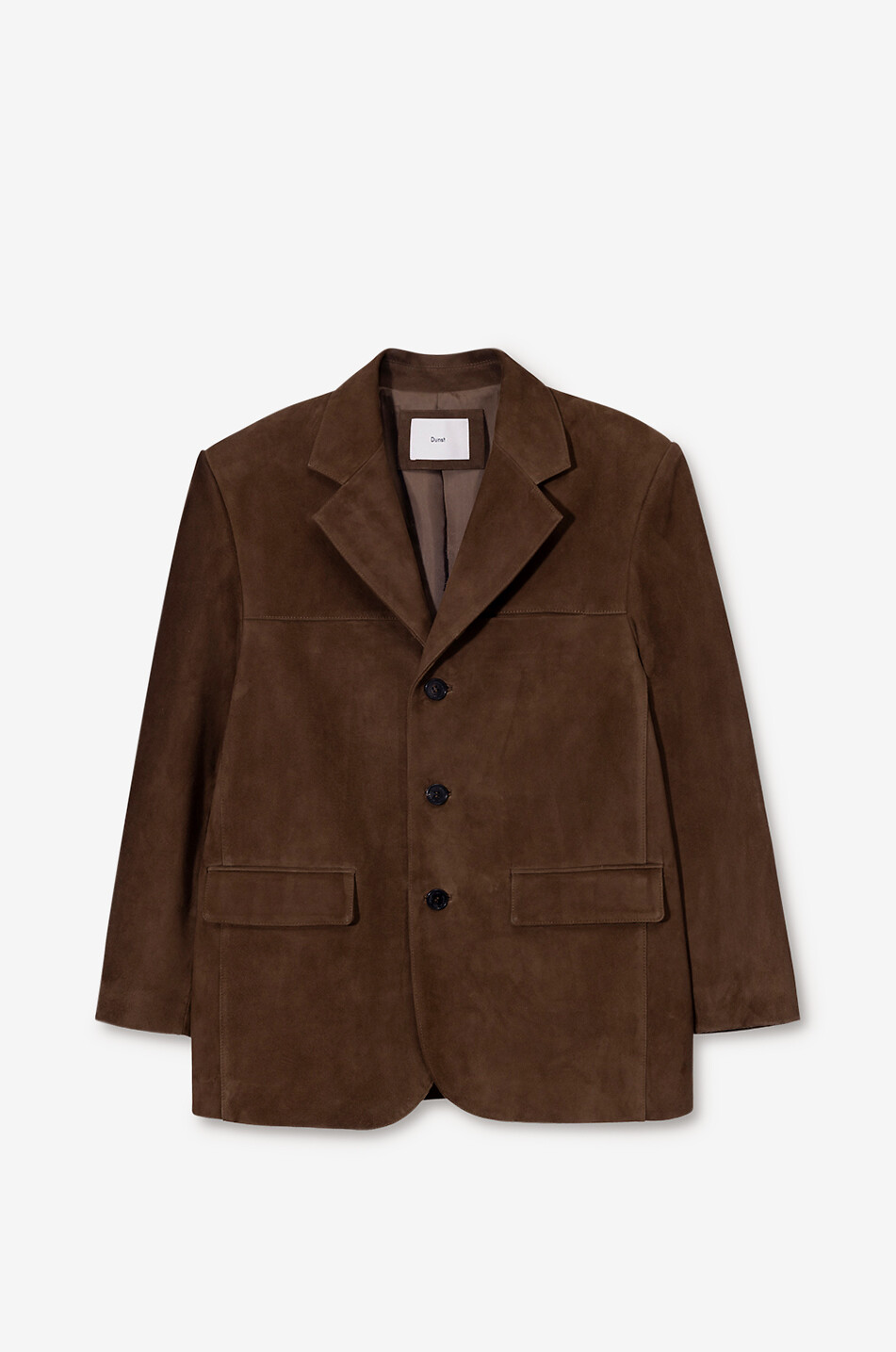 DUNST Blazer en cuir de vachette Femme MARRON 1