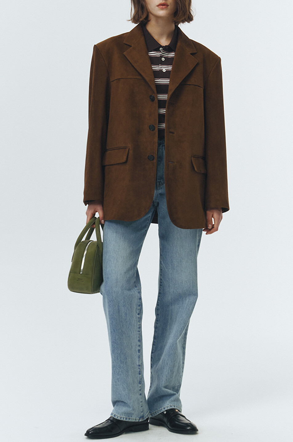 DUNST Blazer en cuir de vachette Femme MARRON 3