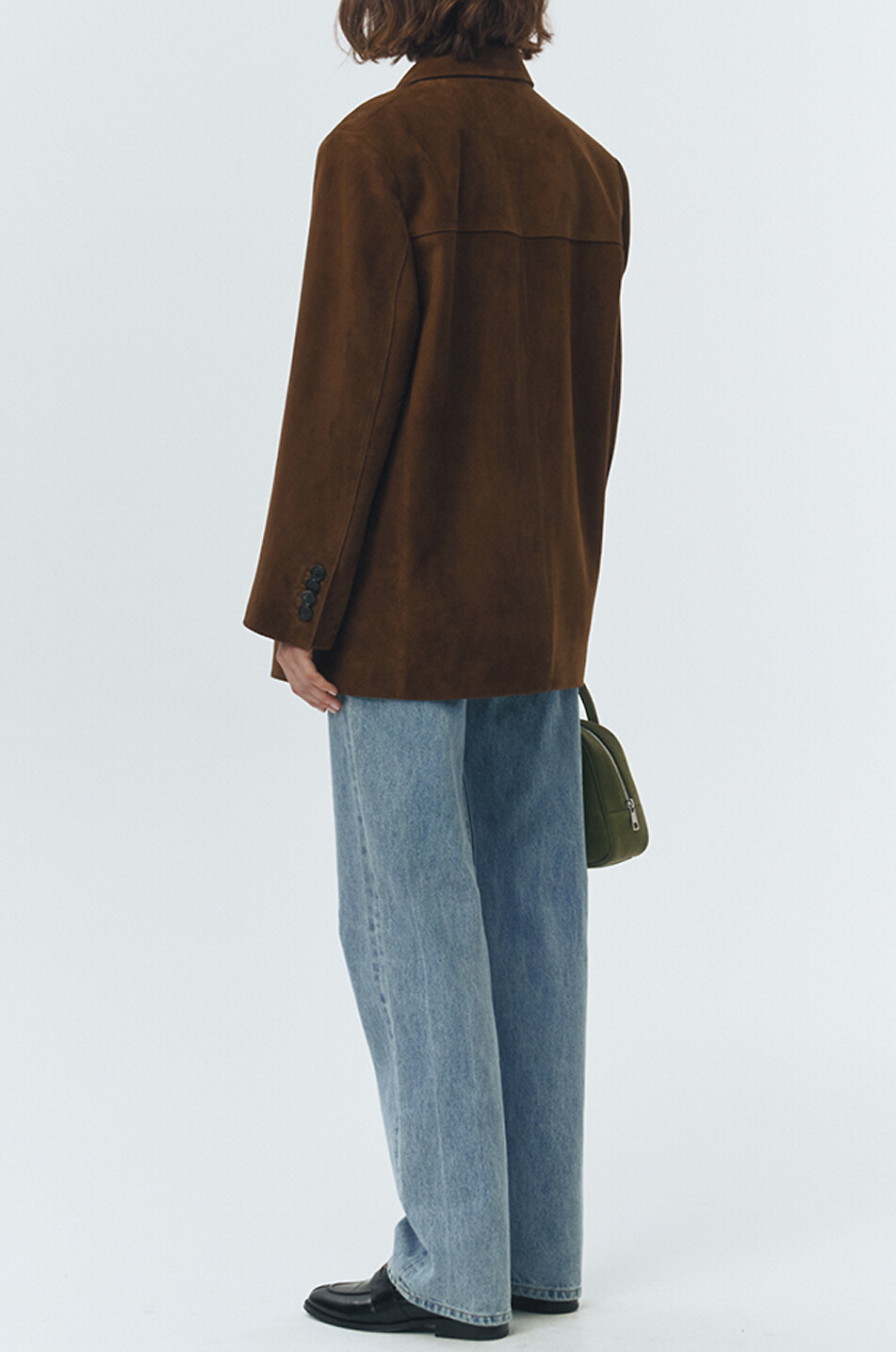 DUNST Blazer en cuir de vachette Femme MARRON 6