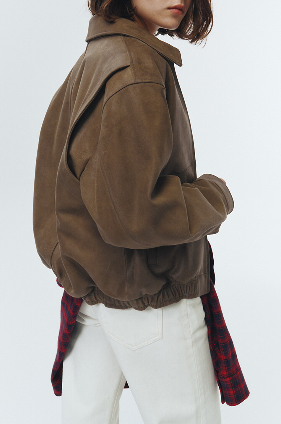DUNST Blouson en cuir de chèvre Femme KAKI 8