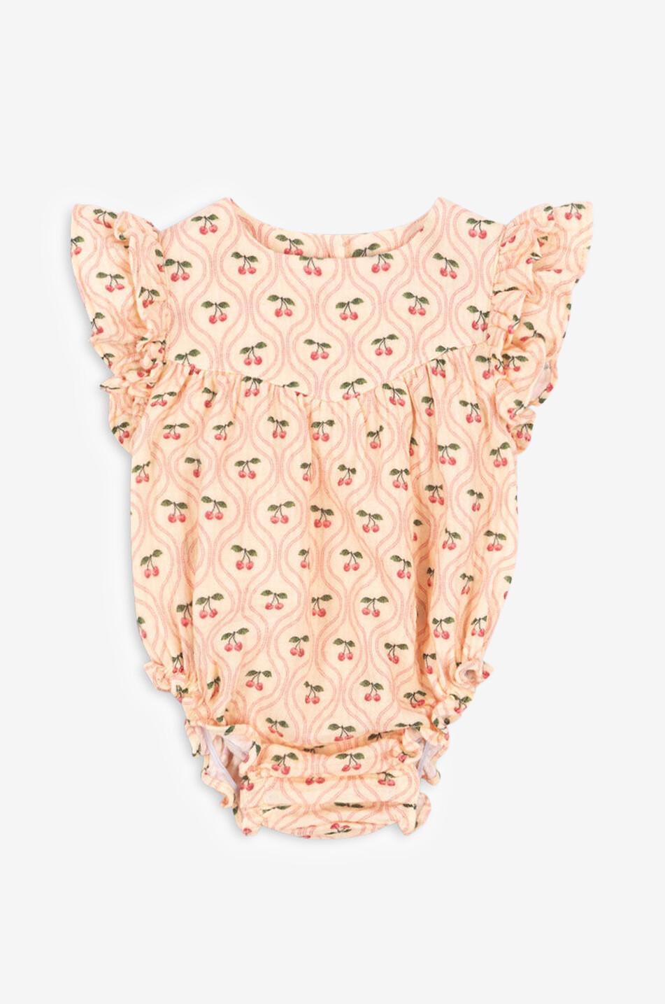 Barboteuse bébé en gaze de coton bio Coco Cherry Pink
