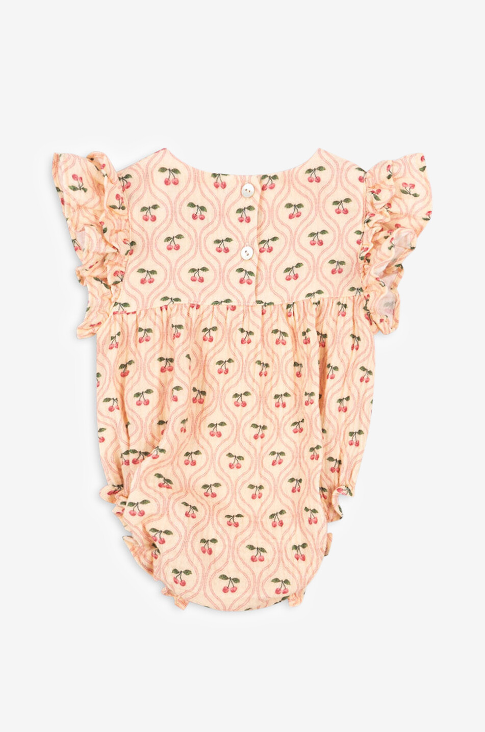 KONGES SLØJD Barboteuse bébé en gaze de coton bio Coco Cherry Pink Bébé ROSE 2