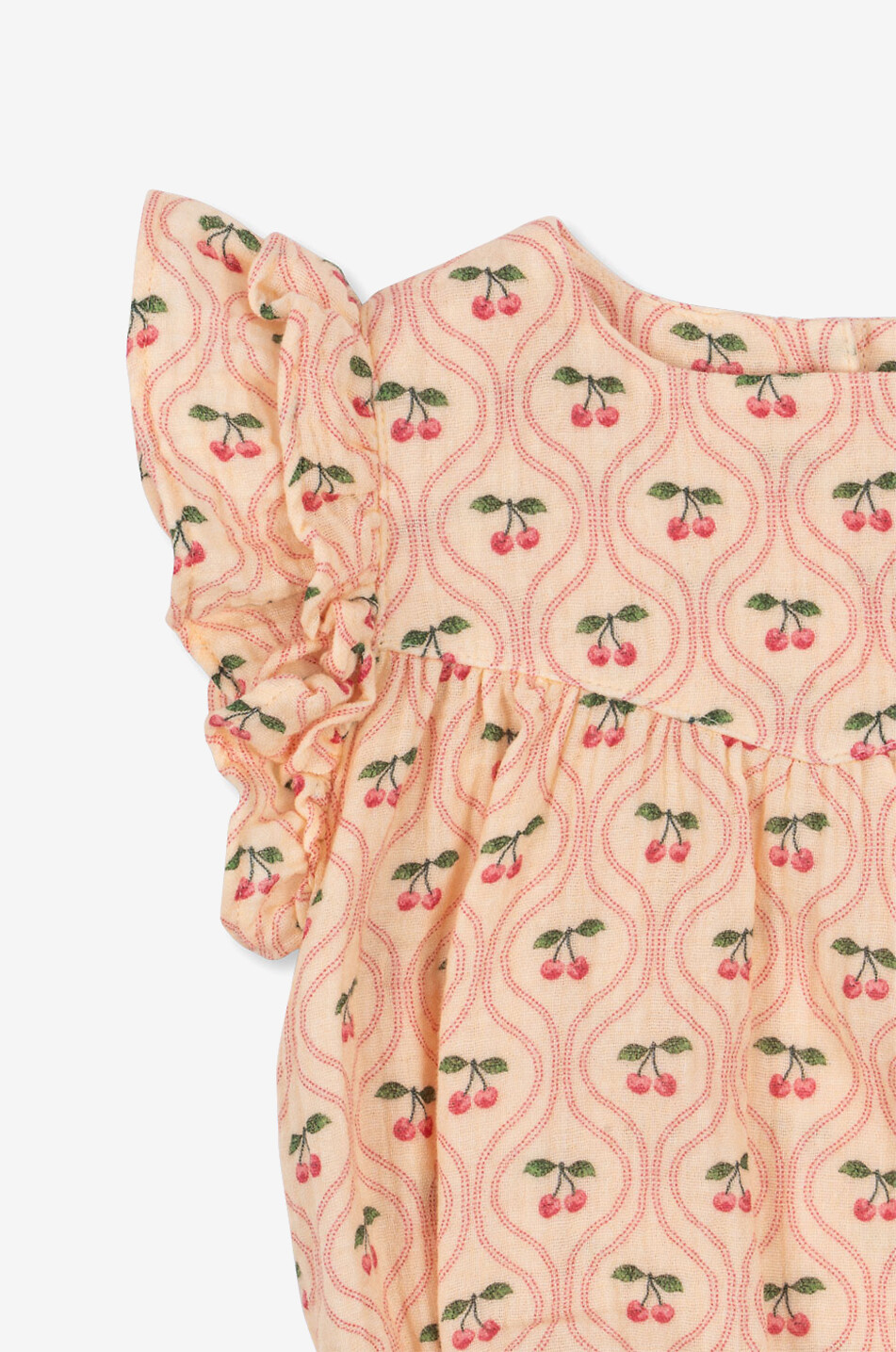 KONGES SLØJD Barboteuse bébé en gaze de coton bio Coco Cherry Pink Bébé ROSE 6