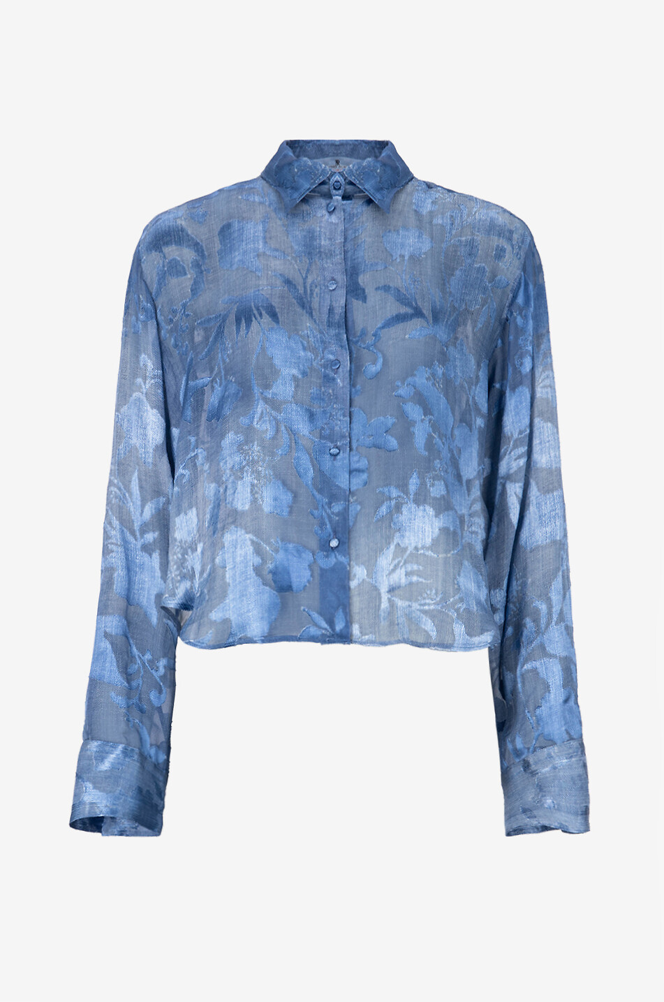 トップス JACQUARD FLOWER PATTERN SHEER BLOUSE JACQUARD FLOWER PATTERN SHEER BLOUSE 14TH & Union White Floral