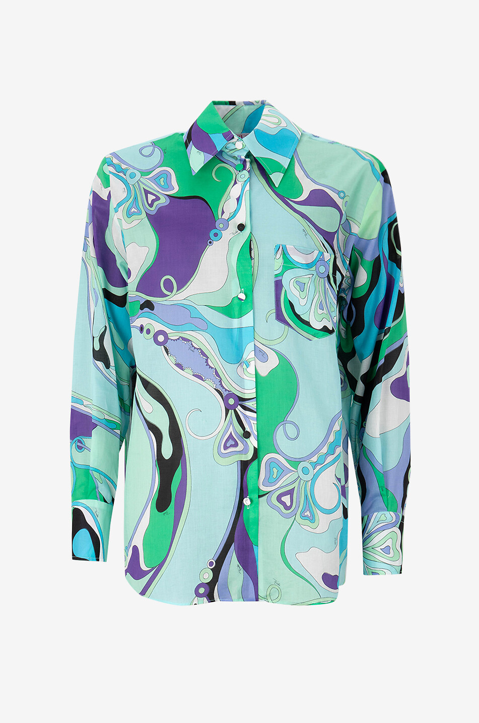 Oversize-Hemd aus Baumwollmusselin Orchidee