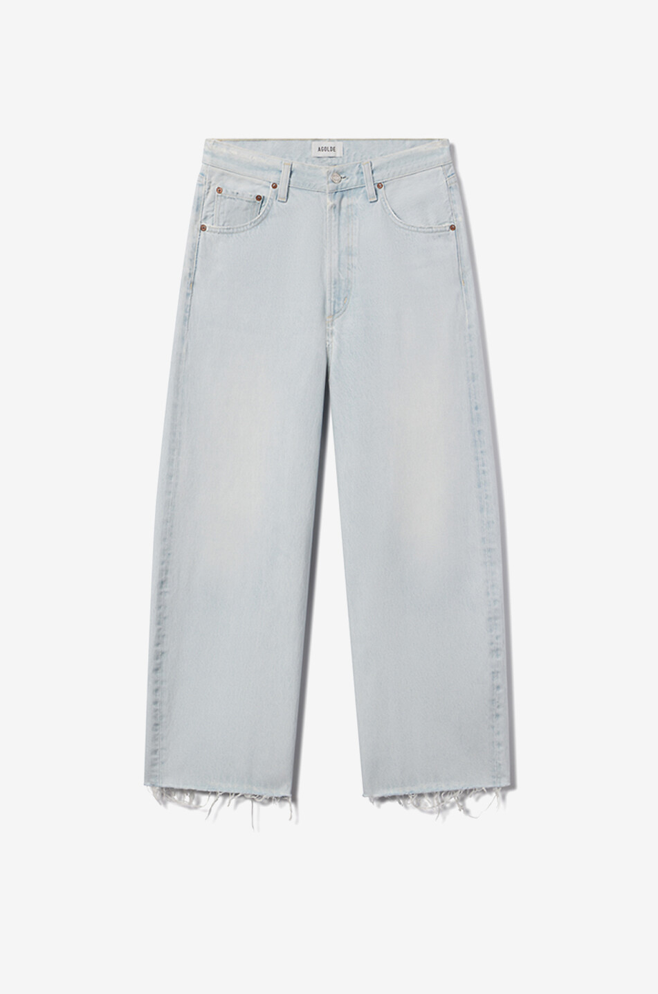 AGOLDE Low Curve Fray Flourish wide-leg jeans Women LIGHT BLUE 1
