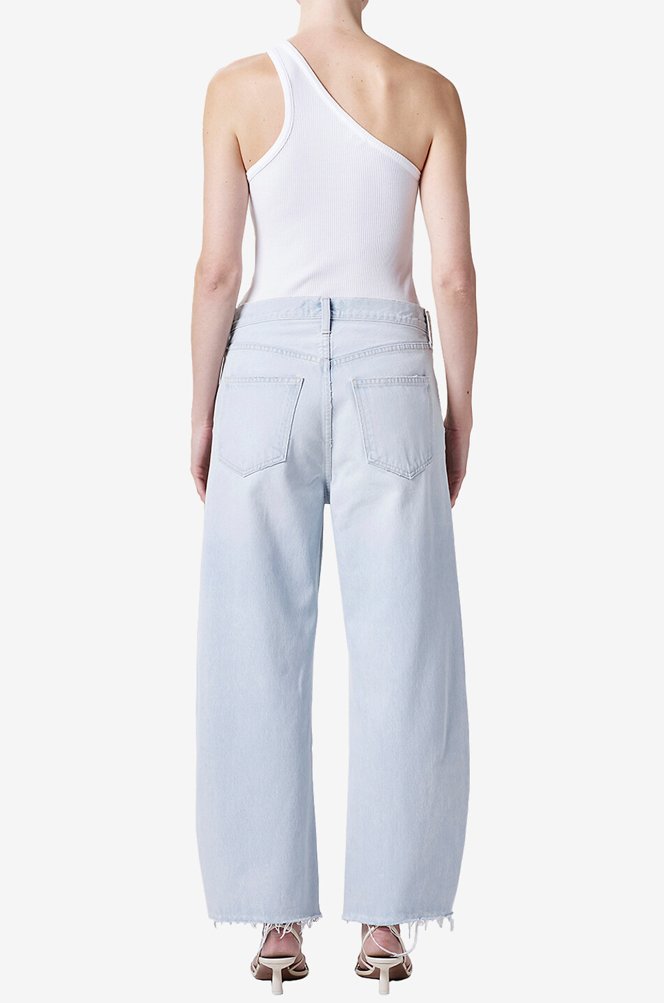 AGOLDE Low Curve Fray Flourish wide-leg jeans Women LIGHT BLUE 5