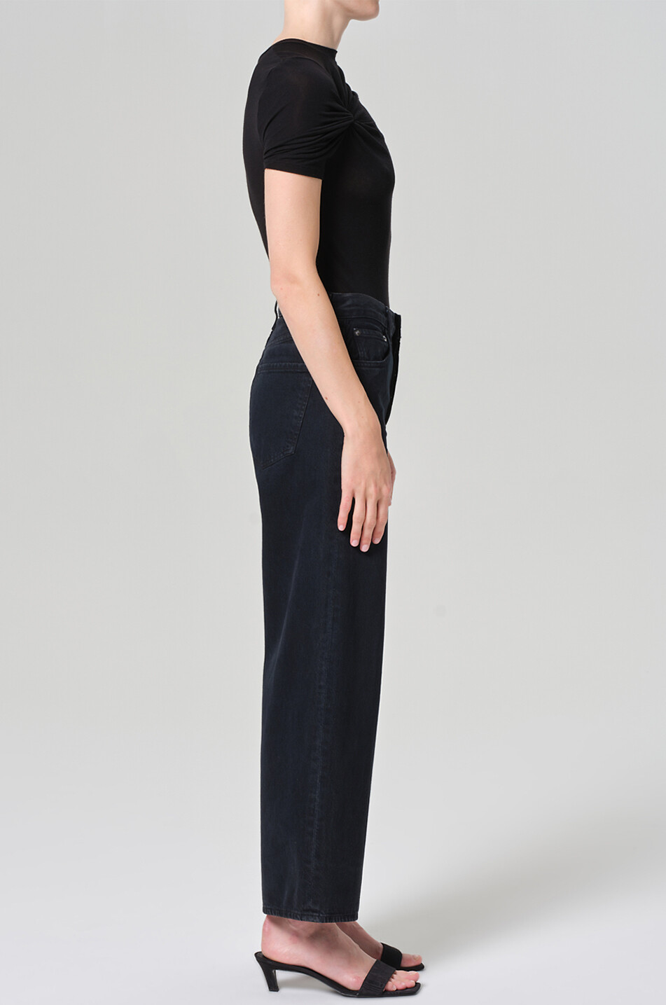 AGOLDE Ren Scowl organic cotton wide-leg jeans Women BLACK 3