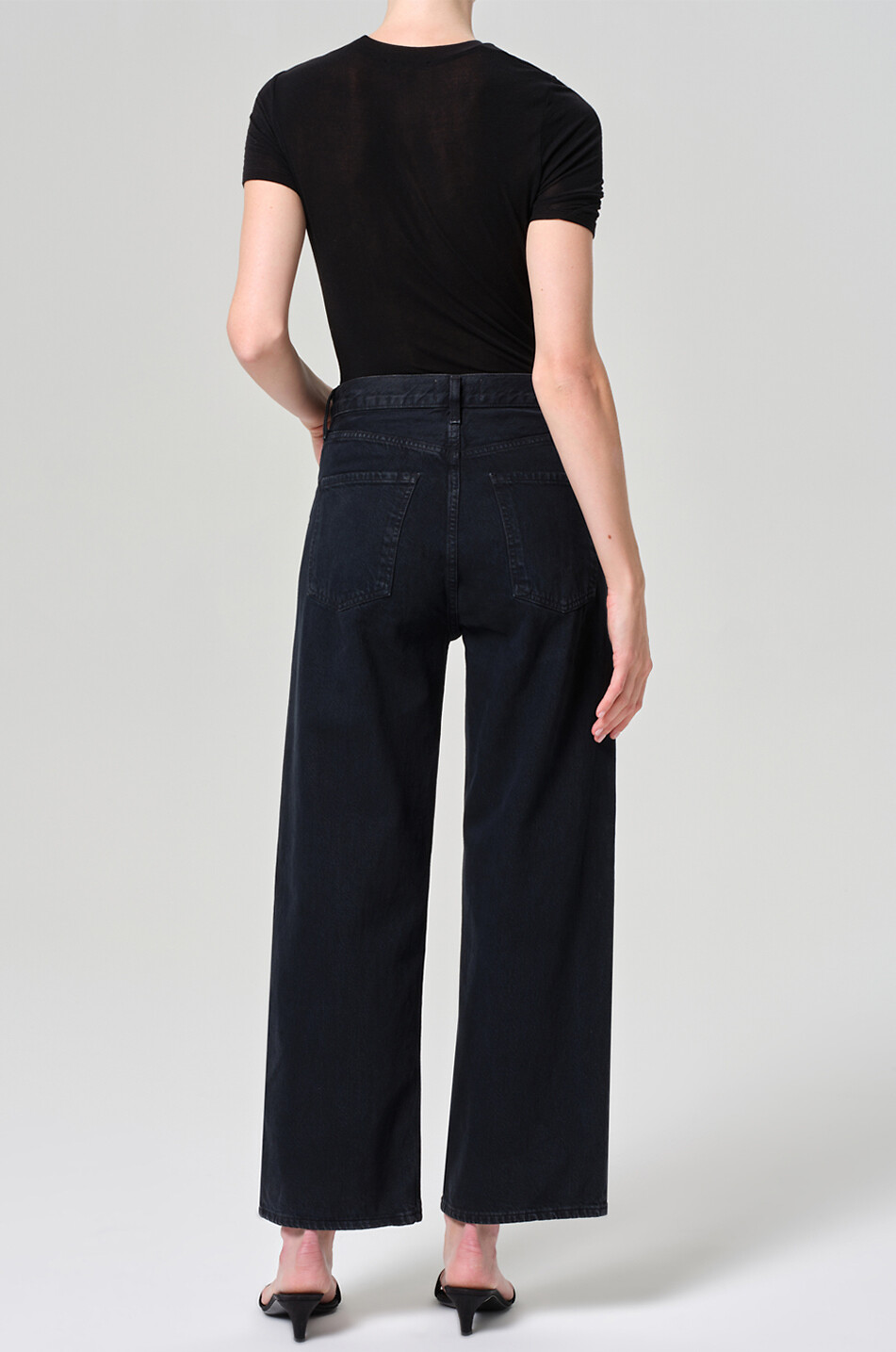 AGOLDE Ren Scowl organic cotton wide-leg jeans Women BLACK 4