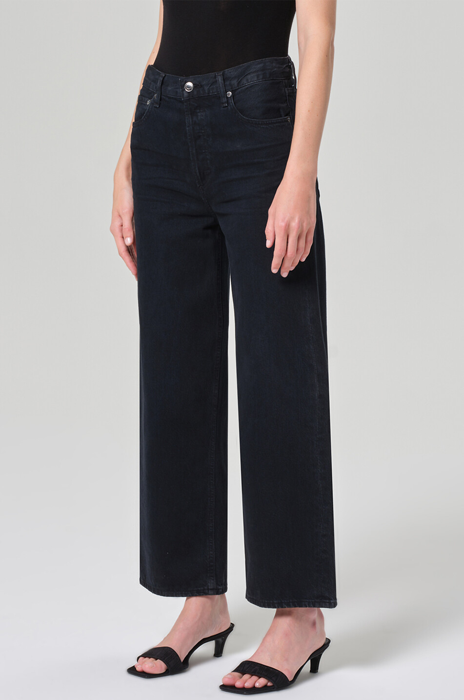 AGOLDE Ren Scowl organic cotton wide-leg jeans Women BLACK 5