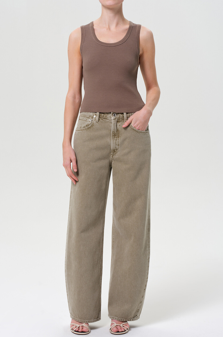 AGOLDE Low Curve Cholla wide-leg jeans Women KHAKI 2