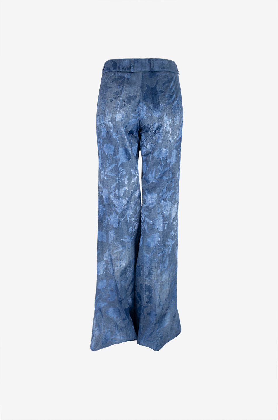 ERMANNO SCERVINO Pantalon palazzo en dévoré fleuri effet denim Femme MULTICOLORE 2
