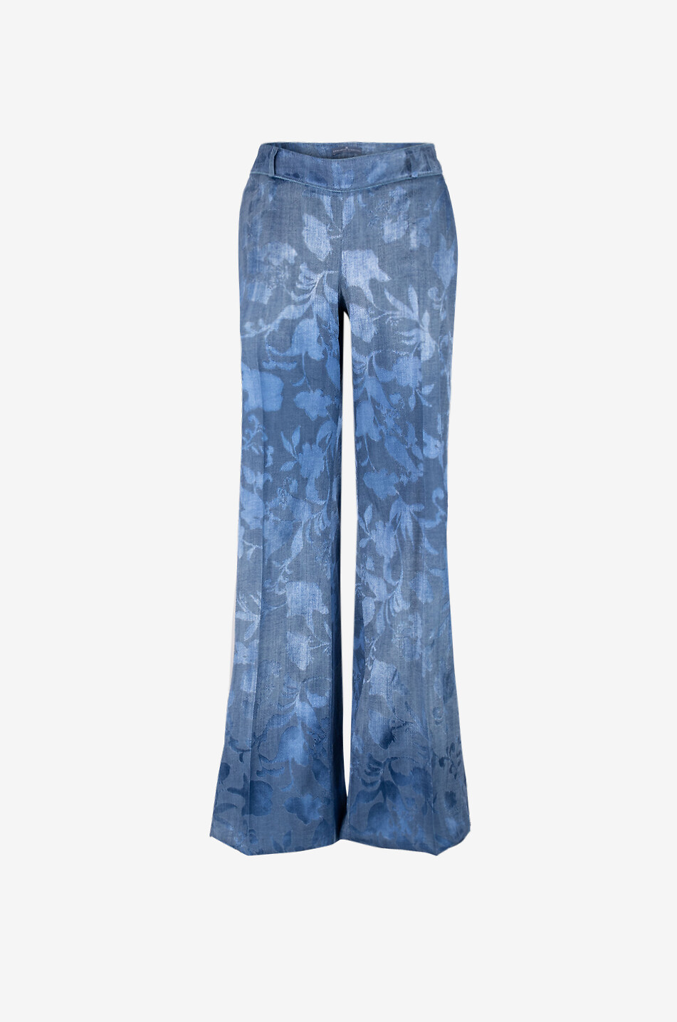 ERMANNO SCERVINO Pantalon palazzo en dévoré fleuri effet denim Femme MULTICOLORE 1