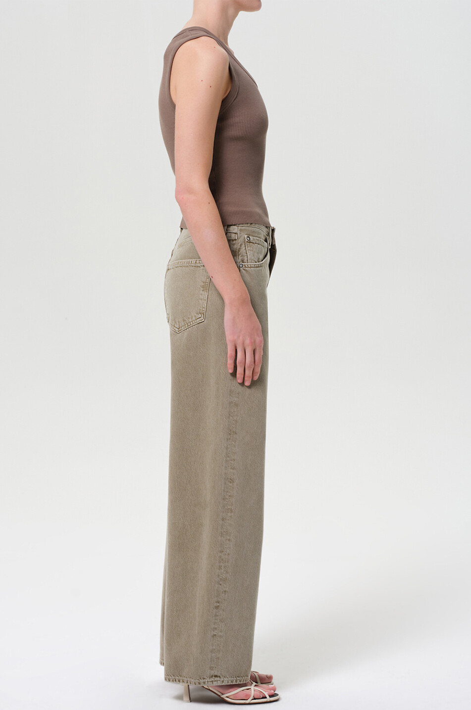 AGOLDE Low Curve Cholla wide-leg jeans Women KHAKI 3