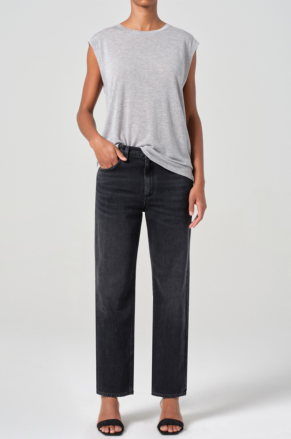 AGOLDE Valen Hitch straight leg jeans Women BLACK 2