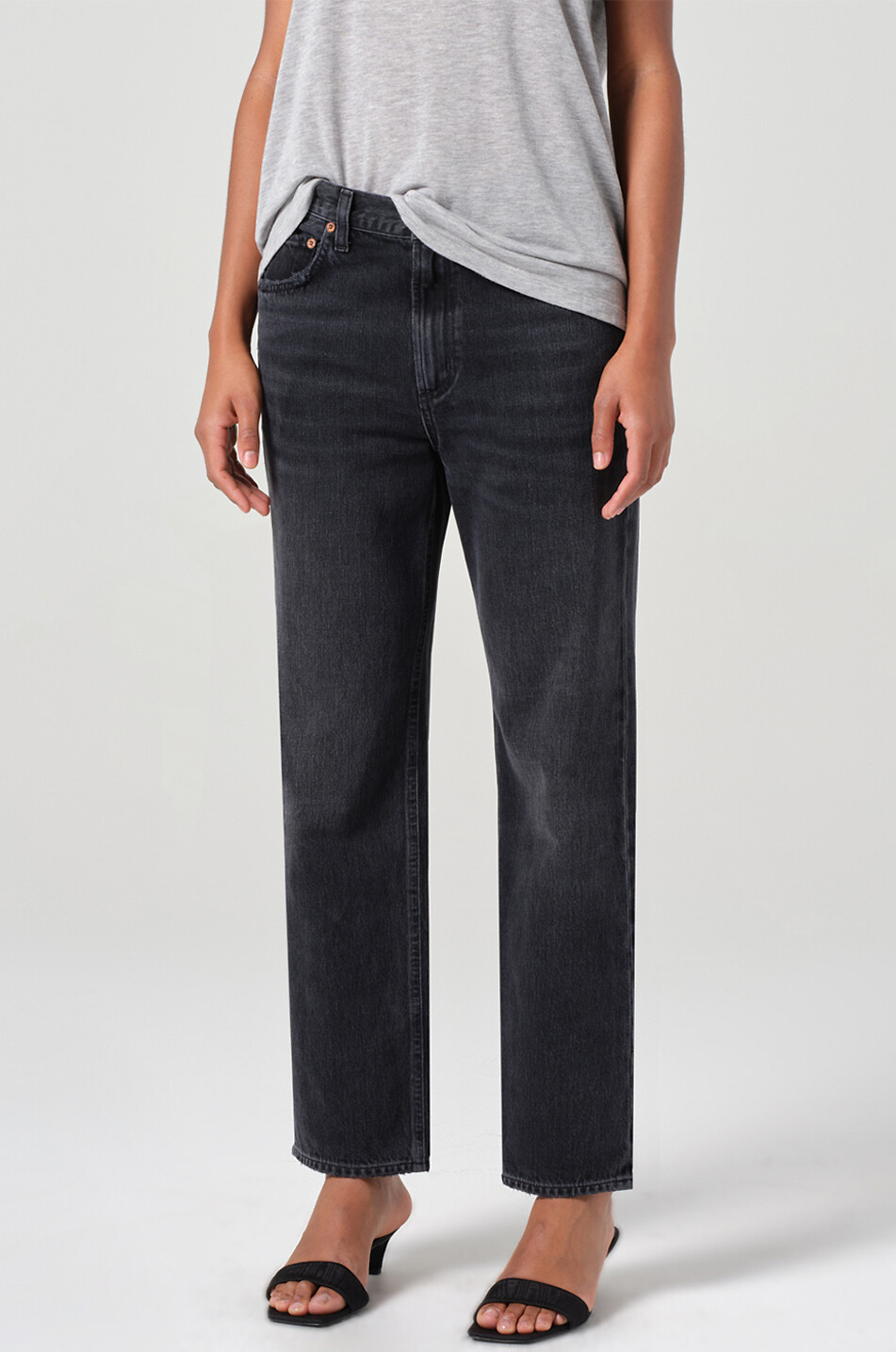 AGOLDE Valen Hitch straight leg jeans Women BLACK 5