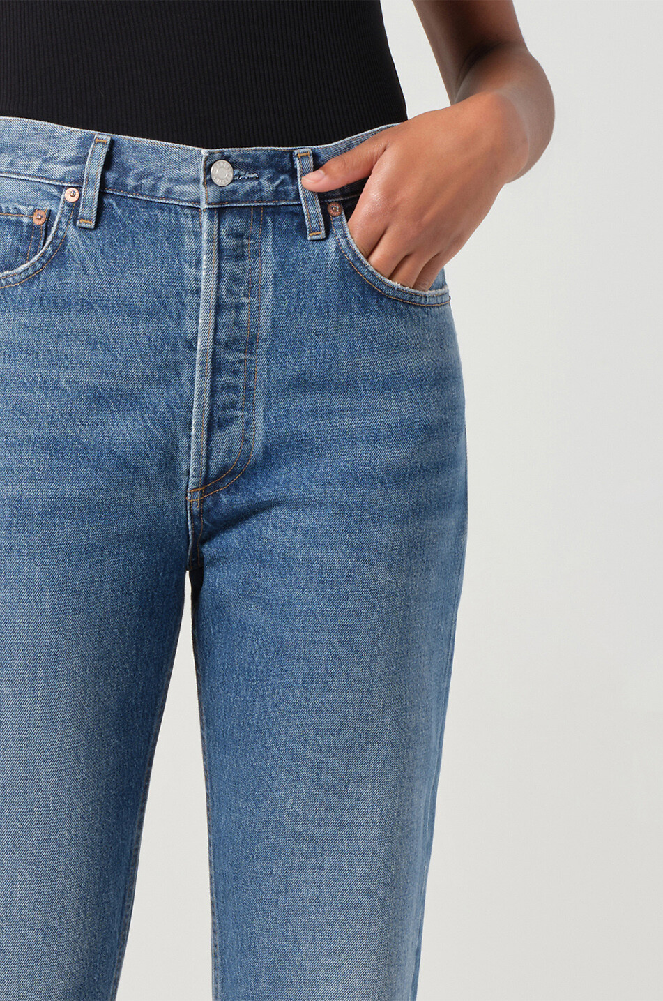 AGOLDE Jean slim en coton 90's Pinch Essence Femme BLEU 3