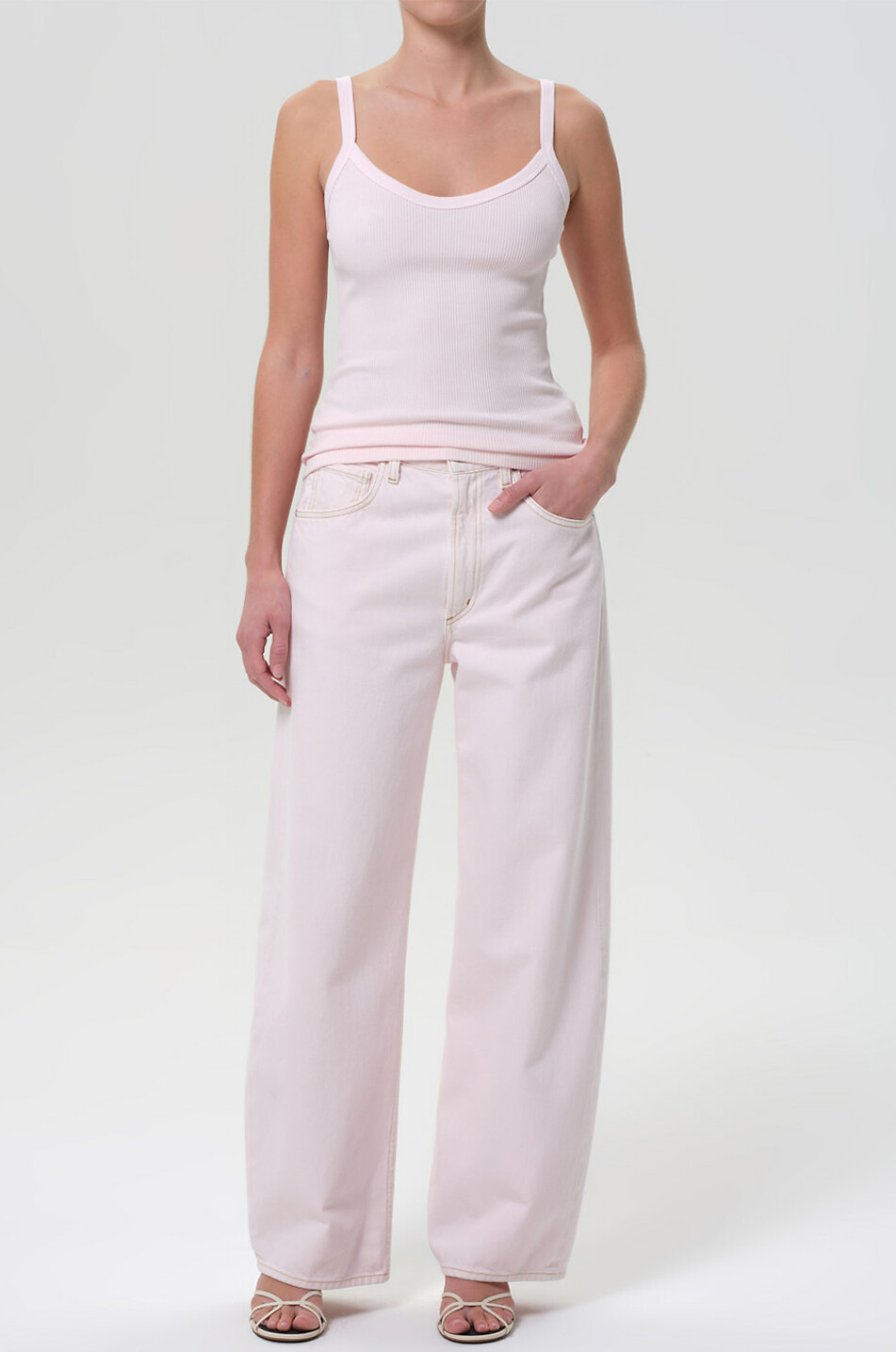 AGOLDE Low Curve Cosmos wide-leg jeans Women LIGHT PINK 2