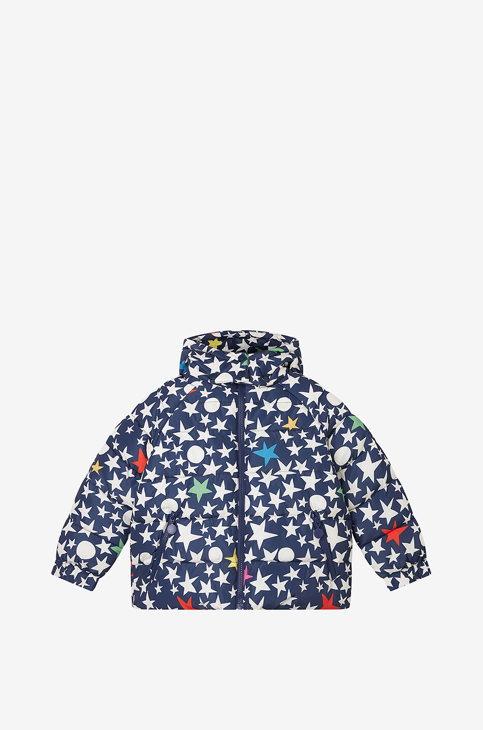 Kurze Mädchen-Steppjacke mit Sternenmuster aus Funktionsstoff