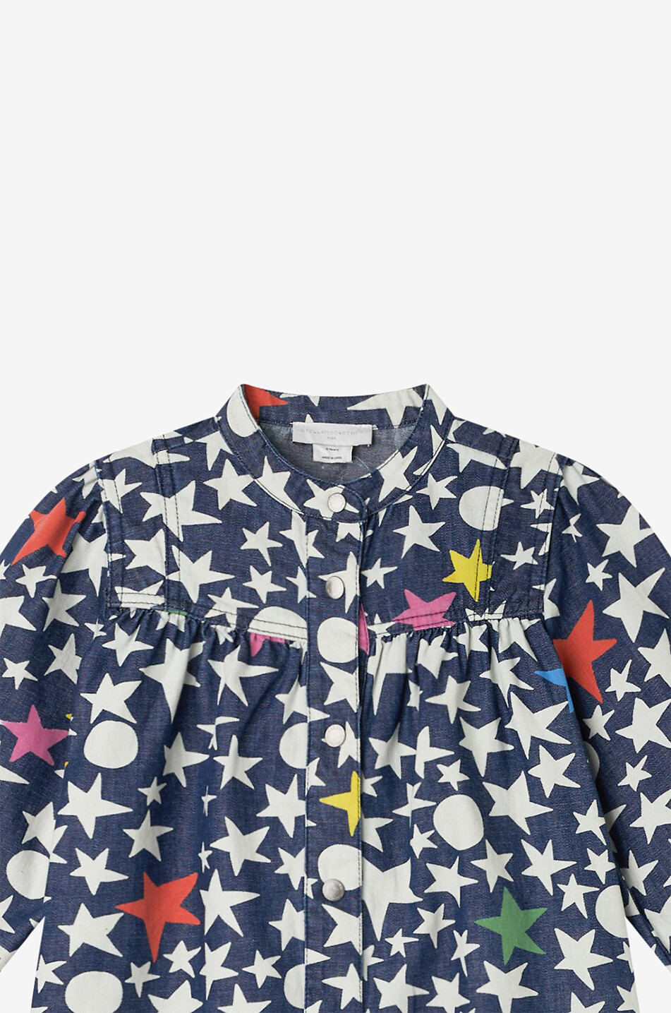 STELLA McCARTNEY KID Star-printed girls' chambray shirt dress Girl DARK BLUE 2