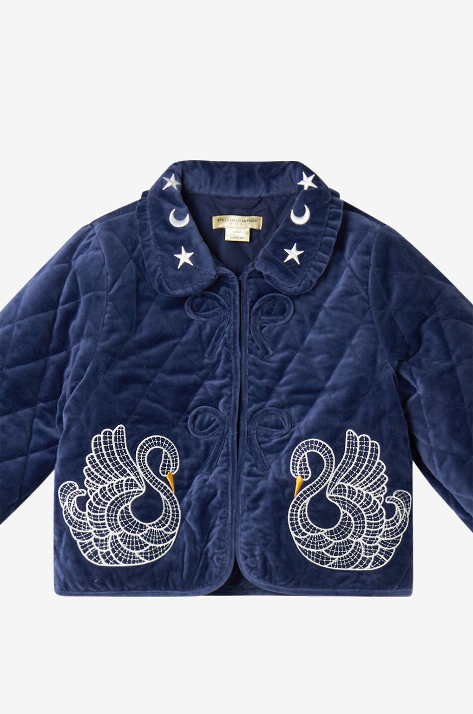 STELLA McCARTNEY KID Veste courte matelassée en velours brodée fille Fille BLEU FONCE 2
