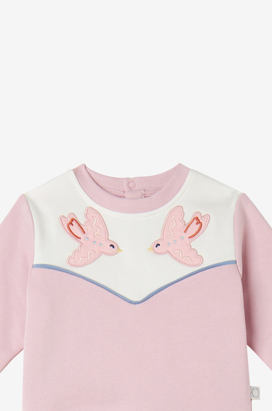 STELLA McCARTNEY KIDS Sweat-shirt bébé en molleton brodé à col oiseaux Bébé ROSE 2