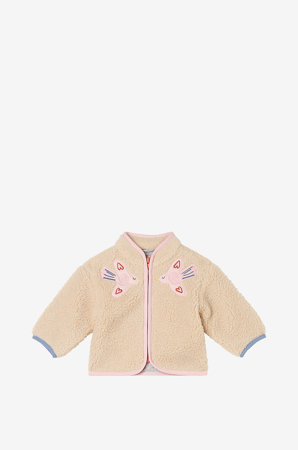 Kurze Babyjacke aus besticktem Fleece Teddy