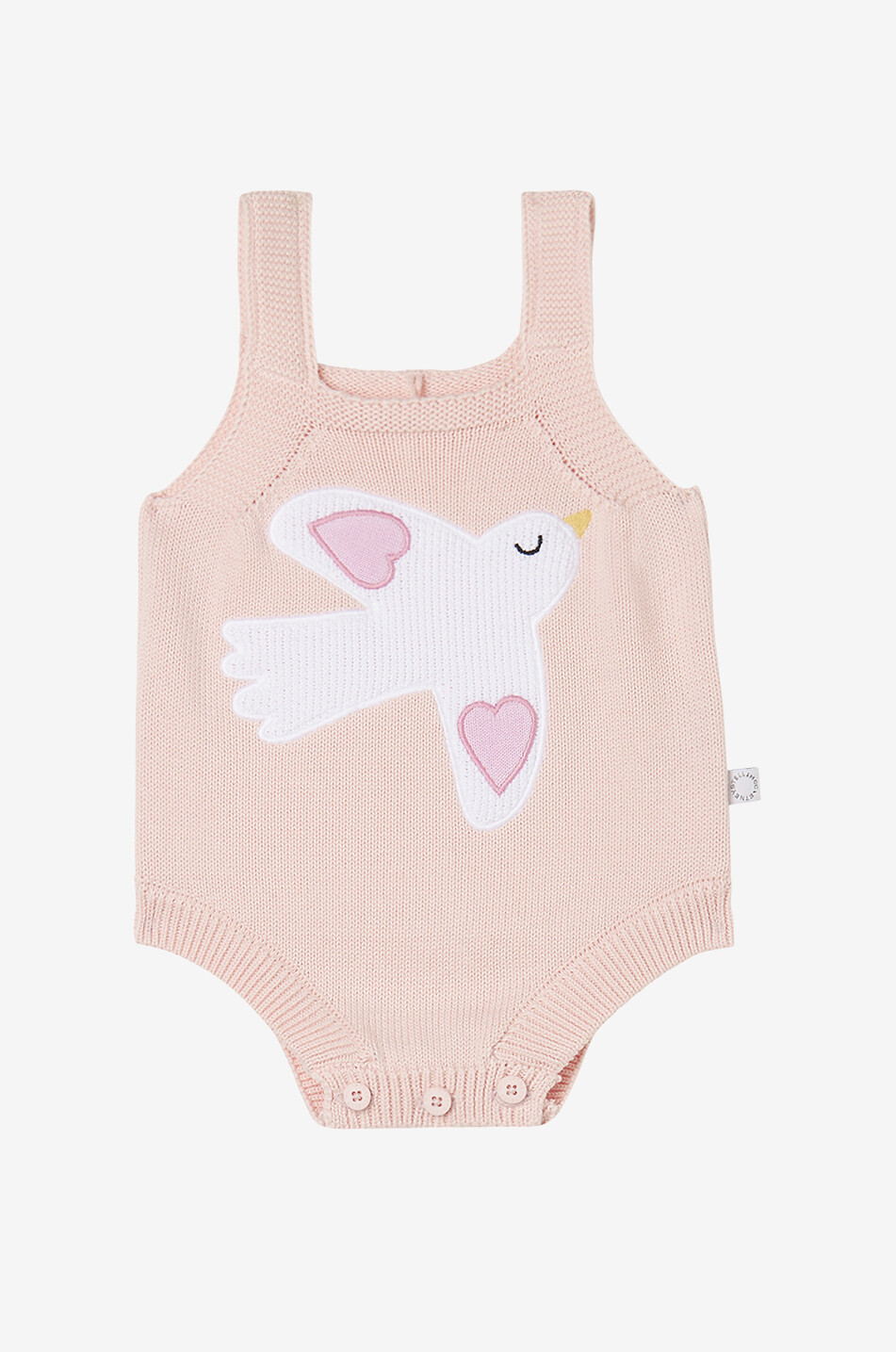 Barboteuse à bretelles en maille de coton bébé Dove