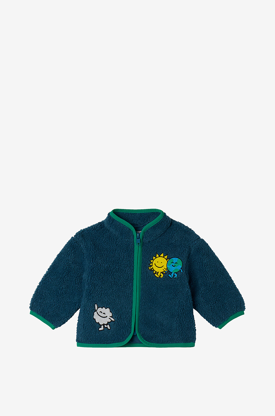 STELLA McCARTNEY KID Baby-Fleece-Cardigan Earth Friends Baby DUNKELBLAU 1