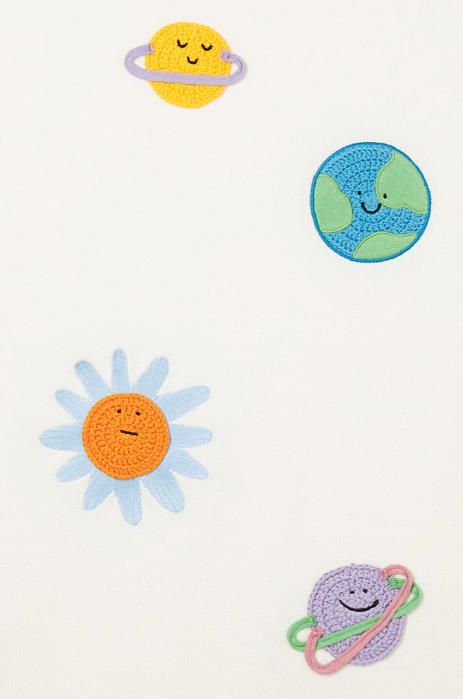 STELLA McCARTNEY KID Couverture bébé carrée en maille de coton Planets Bébé BLANC 2