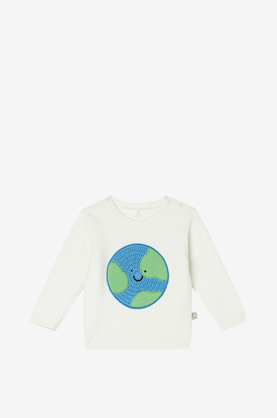 Earth baby garter-stitch cotton jumper