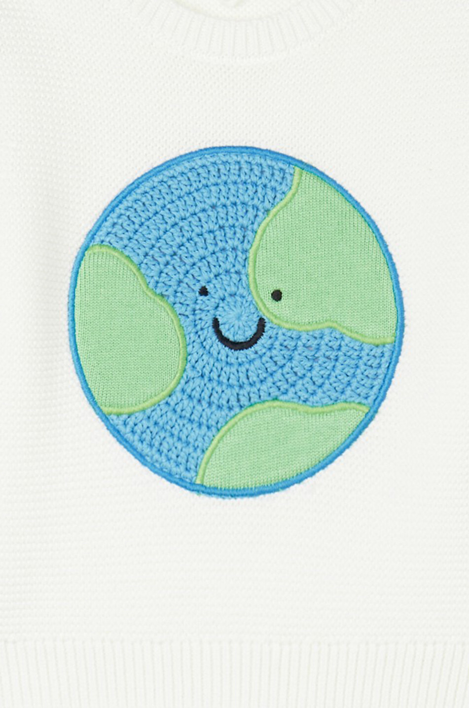 STELLA McCARTNEY KID Earth baby garter-stitch cotton jumper Baby WHITE 2