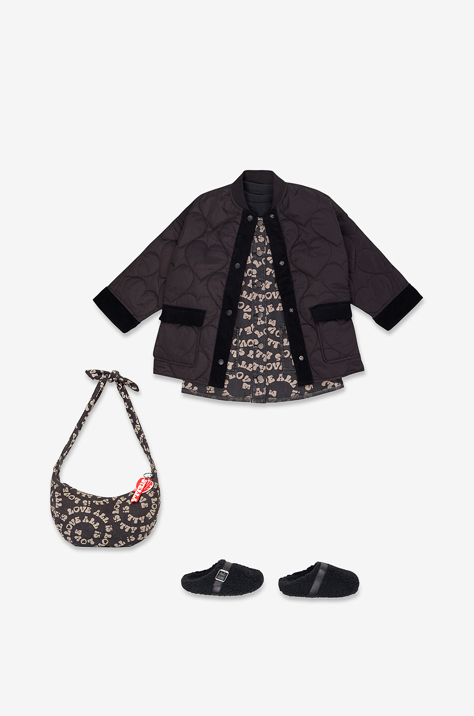 STELLA McCARTNEY KID Mädchen-Jacke aus recyceltem Nylon mit Herz-Steppung Mädchen SCHWARZ 3