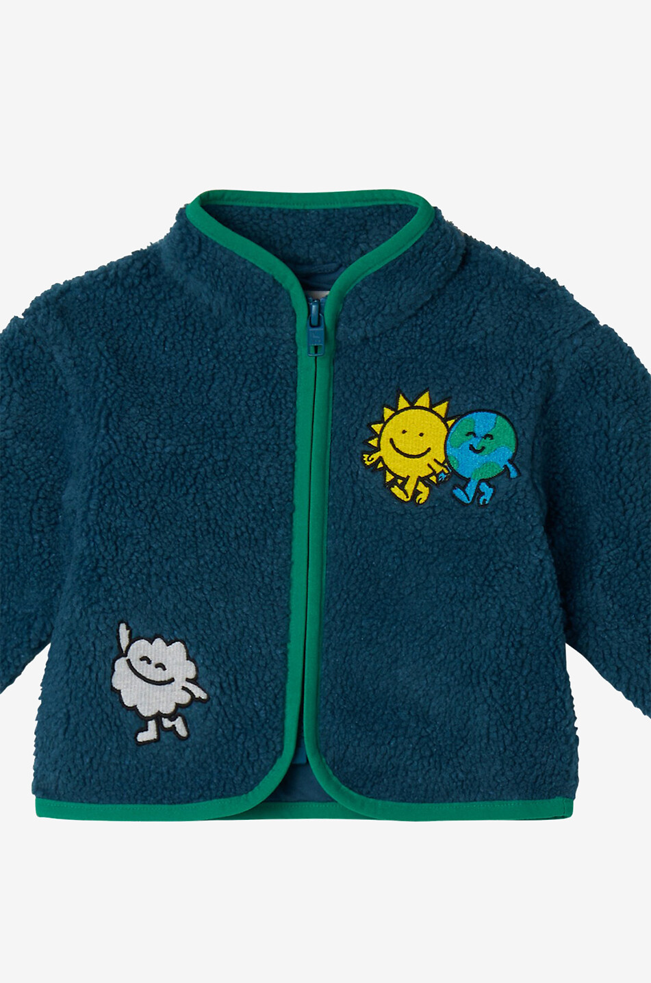 STELLA McCARTNEY KID Baby-Fleece-Cardigan Earth Friends Baby DUNKELBLAU 2