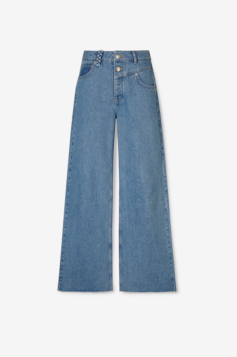 TRESSE PARIS Jean effiloché haute double taille Palakis Femme BLEU 1