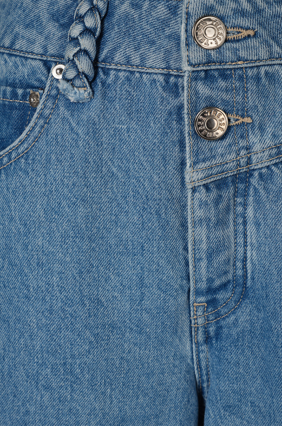 TRESSE PARIS Jean effiloché haute double taille Palakis Femme BLEU 2