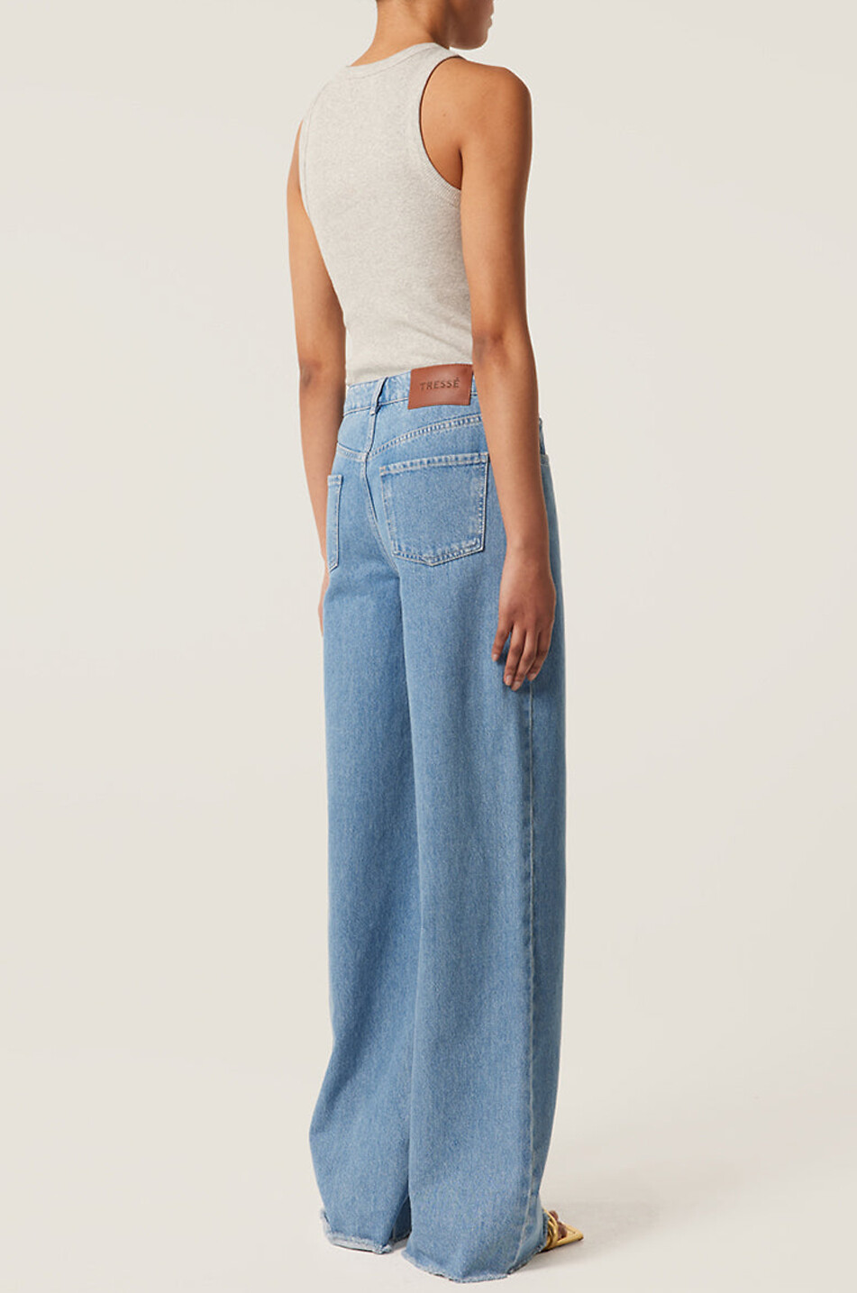 TRESSE PARIS Jean effiloché haute double taille Palakis Femme BLEU 4