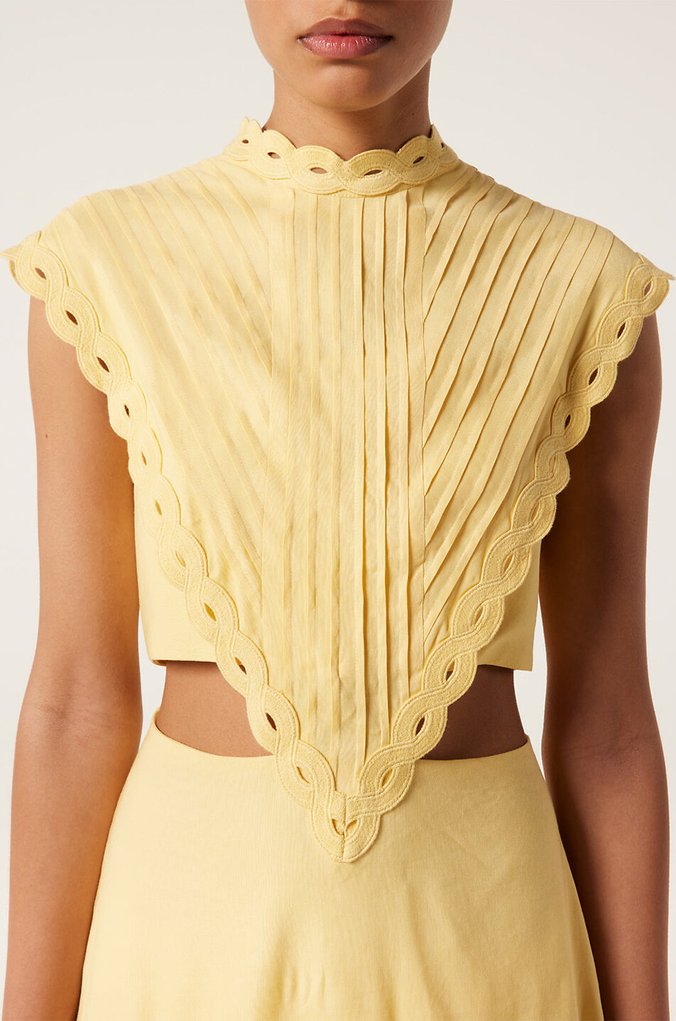 TRESSE PARIS Mini-Leinenkleid mit Taillenausschnitt Renata Damen GELB 6