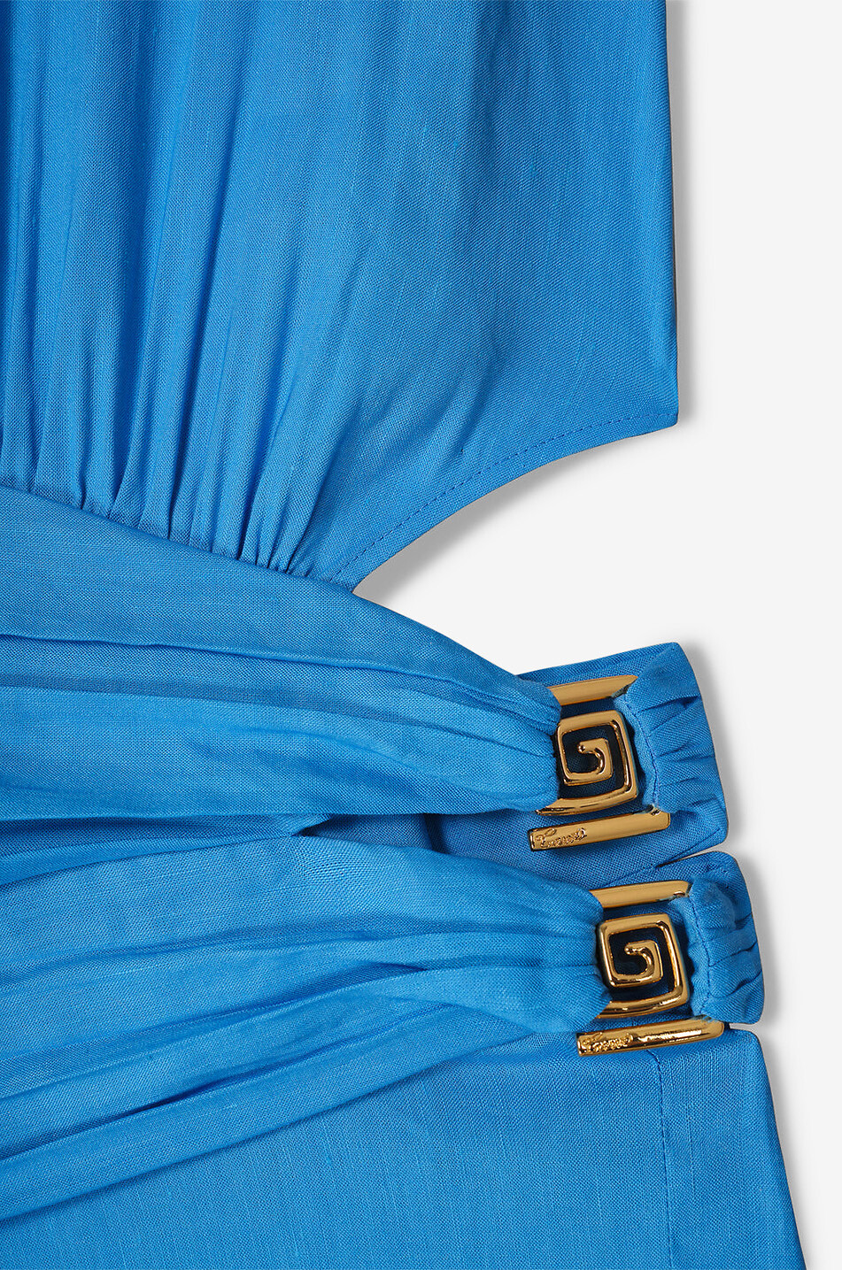 TRESSE PARIS Robe maxi en lin à découpe taille Ragia Femme BLEU 2
