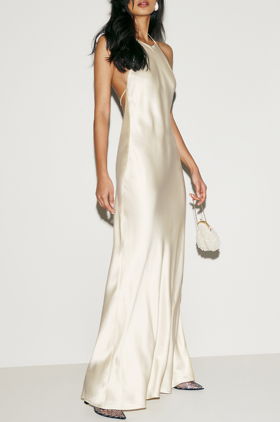 REFORMATION Jeany Fior Di Latte long silk slip dress Women EGGSHELL 5
