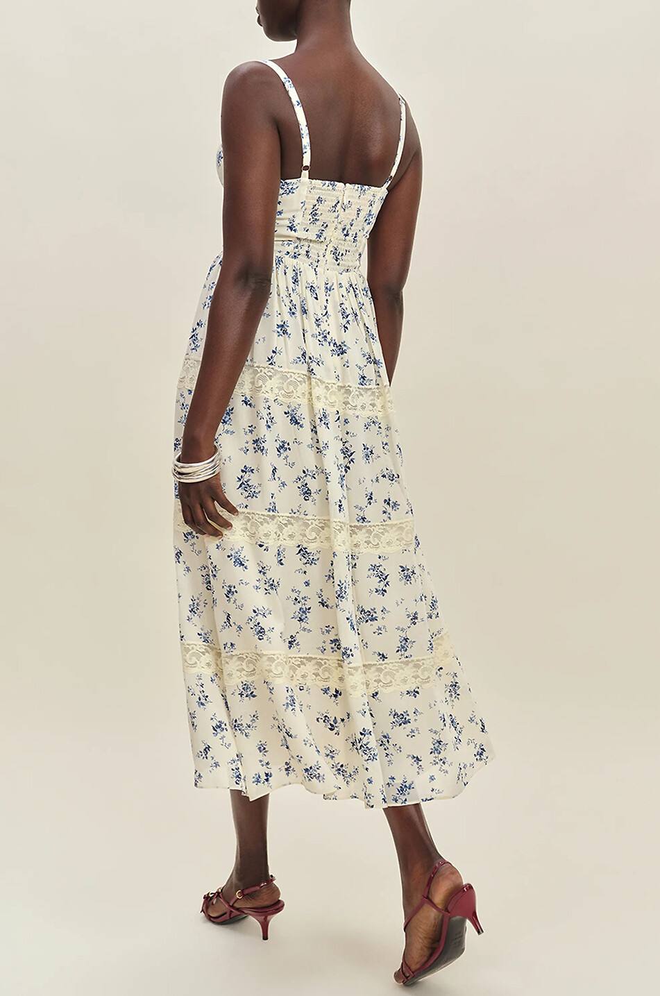 REFORMATION Dina Orlaya georgette and lace sundress Women MULTI COLOURED 6