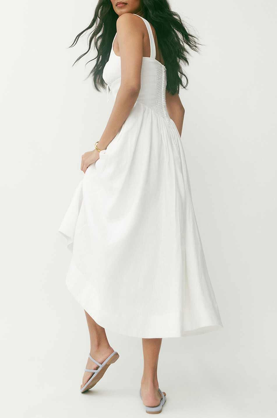 REFORMATION Balia White linen midi sundress Women WHITE 7
