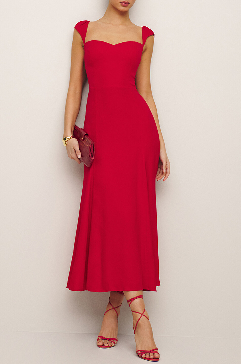 Bryson Cherry crepe midi dress