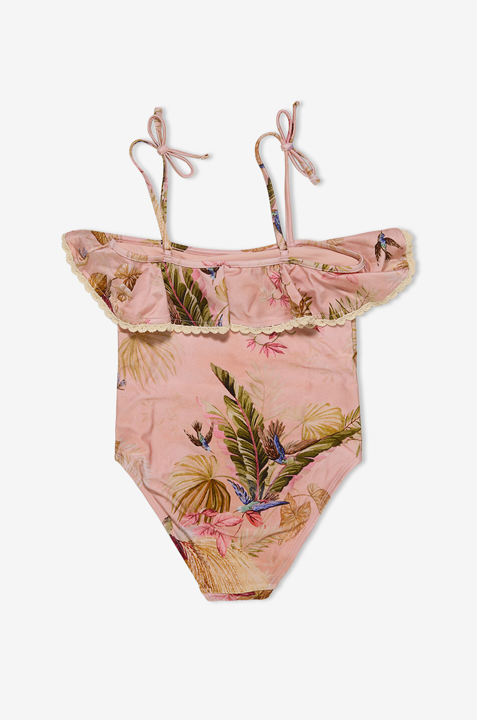 ZIMMERMANN Maillot de bain fille à volant Rhiannon Pink Palm Floral  ROSE 2